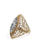 Cyrkonia 14k żółte złoto Pierścionek Vintage unikatowe vrc090y